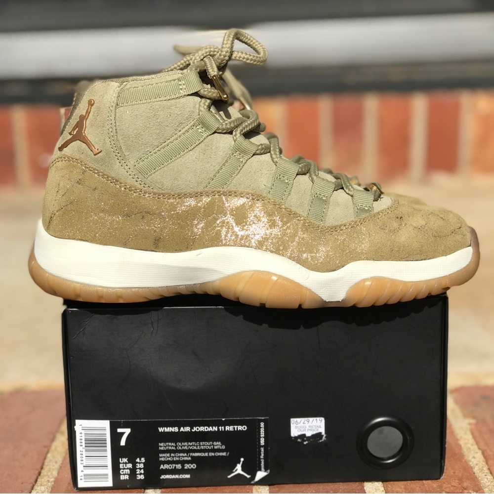 Air Jordan Retro 11 ‘Lux Olive’ Size 7 Wmns / 5.5Y (2019)